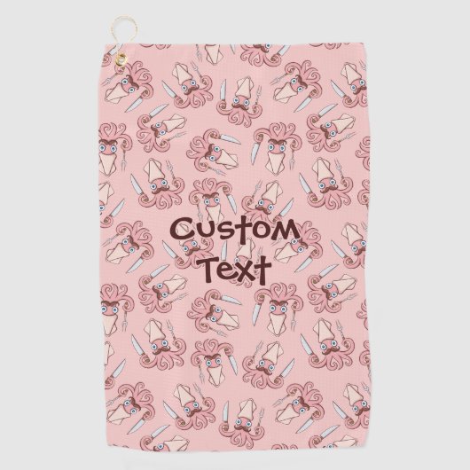 Serviette De Golf Motif de dessin de chef calmar (Devant)