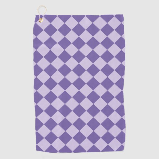 Serviette De Golf Motif de diamants de Checker Violet (Devant)