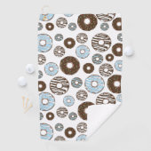 Serviette De Golf Motif De Donuts, Donuts Bleus, Donuts Brown (En situation)
