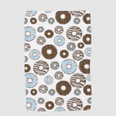 Serviette De Golf Motif De Donuts, Donuts Bleus, Donuts Brown (Devant)