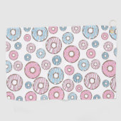 Serviette De Golf Motif De Donuts, Donuts Roses, Donuts Bleus (Horizontal)