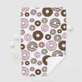 Serviette De Golf Motif De Donuts, Donuts Roses, Donuts Brown (En situation)