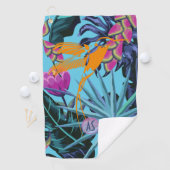 Serviette De Golf Motif de feuillage tropical gras avec colibri (En situation)