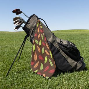 Serviette De Golf Motif De Feuilles, Feuilles Colorés, Feuilles D'Au