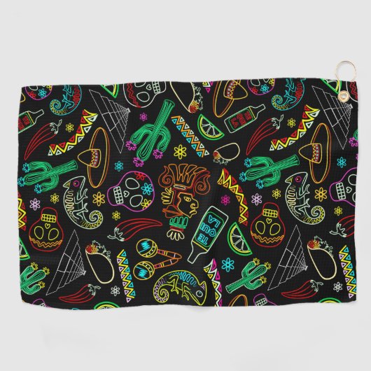 Serviette De Golf Motif de Fiesta du Mexique (Horizontal)