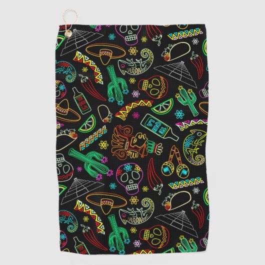 Serviette De Golf Motif de Fiesta du Mexique (Devant)