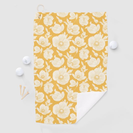 Serviette De Golf Motif de fleur d'or (En situation)