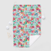 Serviette De Golf Motif de fleurs peint (En situation)