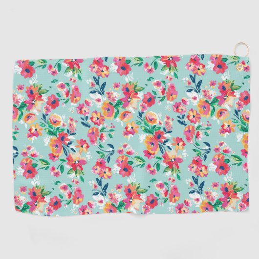 Serviette De Golf Motif de fleurs peint (Horizontal)