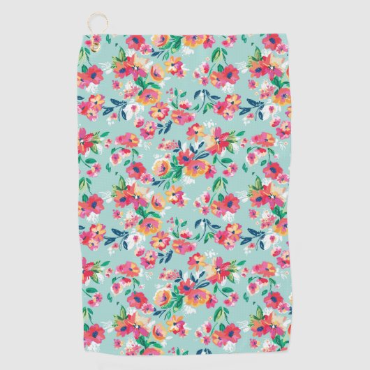 Serviette De Golf Motif de fleurs peint (Devant)