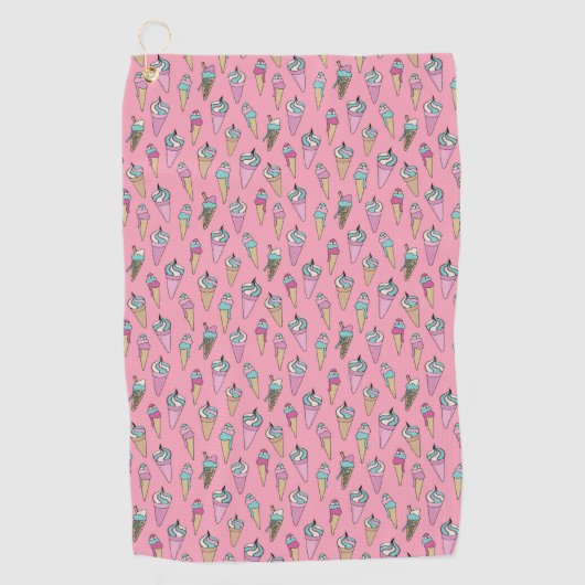Serviette De Golf Motif de glace rose (Devant)