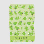 Serviette De Golf Motif de grenouille, Grenouille verte, Prince de g (Devant)