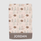 Serviette De Golf Motif de hérisson de bois mignon (Devant)