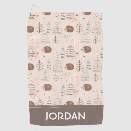 Serviette De Golf Motif de hérisson de bois mignon (Devant)