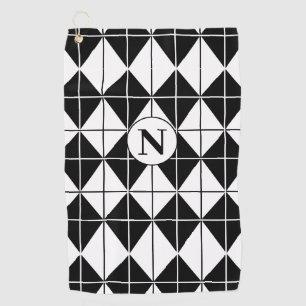 Serviette De Golf Motif de Jacquard noir et blanc personnalisé