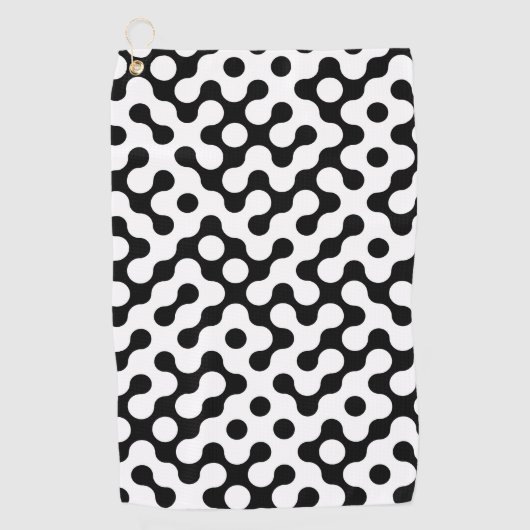 Serviette De Golf Motif de labyrinthe noir (Devant)