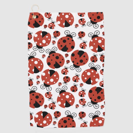 Serviette De Golf Motif De Ladybugs, Mignons Ladybugs, Red Ladybugs (Devant)