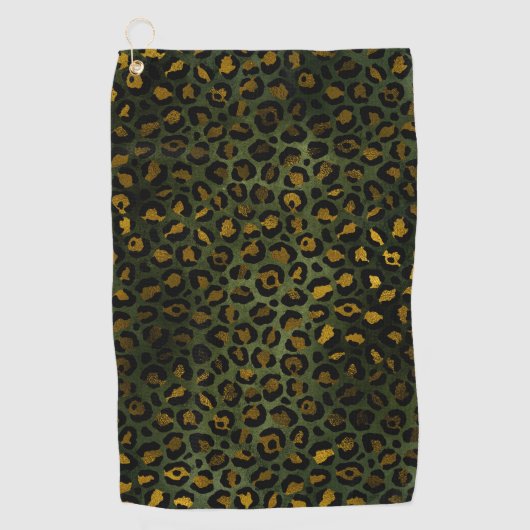 Serviette De Golf Motif de léopard guépard jaune vert jungle (Devant)