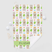Serviette De Golf Motif De Llamas, Alpacas, Cactus, Votre Nom (En situation)