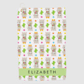 Serviette De Golf Motif De Llamas, Alpacas, Cactus, Votre Nom (Devant)