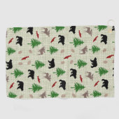 Serviette De Golf Motif de l'orignal et de l'ours (Horizontal)