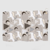 Serviette De Golf Motif de l'ours de bois du mignon Doodland (Horizontal)