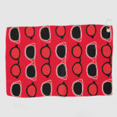 Serviette De Golf Motif de lunettes de soleil rouge noir (Horizontal)