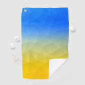 Serviette De Golf Motif de maillage géométrique bleu jaune Ukraine (En situation)