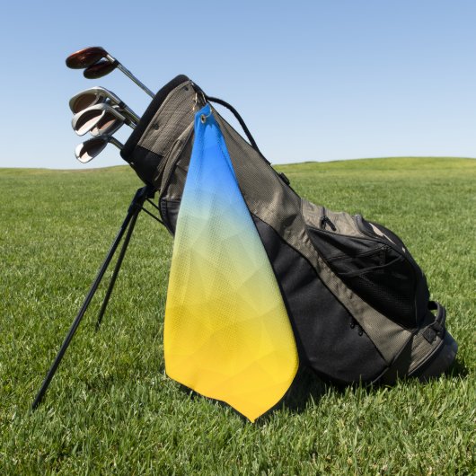 Serviette De Golf Motif de maillage géométrique bleu jaune Ukraine (Vert)