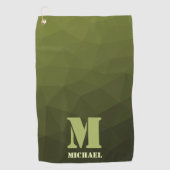 Serviette De Golf Motif de maillage géométrique d'olive verte de l'a (Devant)