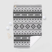 Serviette De Golf Motif de motifs mixtes noir blanc aztèque (En situation)