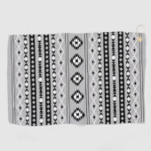 Serviette De Golf Motif de motifs mixtes noir blanc aztèque (Horizontal)