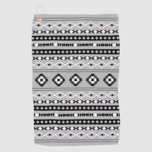 Serviette De Golf Motif de motifs mixtes noir blanc aztèque (Devant)