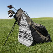 Serviette De Golf Motif de motifs mixtes noir blanc aztèque (Vert)