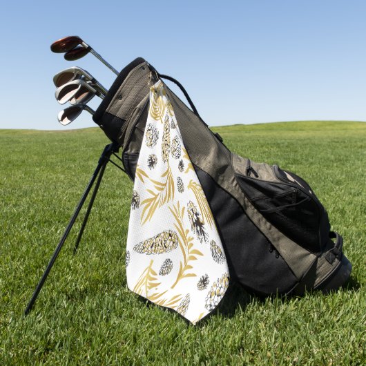Serviette De Golf Motif de Noël, Pine Snow 5 (Vert)