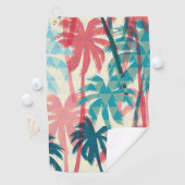 Serviette De Golf Motif de palmiers tropicaux géométriques modernes (En situation)