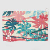 Serviette De Golf Motif de palmiers tropicaux géométriques modernes (Horizontal)