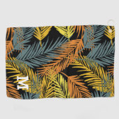 Serviette De Golf Motif de palmiers tropicaux moderne Monogramme (Horizontal)
