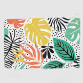Serviette De Golf Motif de palmiers tropicaux moderne Monogramme (Horizontal)