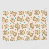 Serviette De Golf Motif De Parfums, Mignons Parfums, Coeurs (Horizontal)