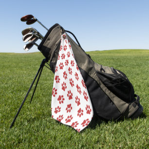 Serviette De Golf Motif De Pâtes, Patrouilles De Chiens, Paws Rouges