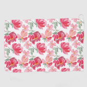 Serviette De Golf Motif de pivoine d'aquarelle (Horizontal)