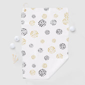 Serviette De Golf Motif de points abstraits noir et or (En situation)