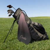 Serviette De Golf Motif de points noir et rose (Vert)
