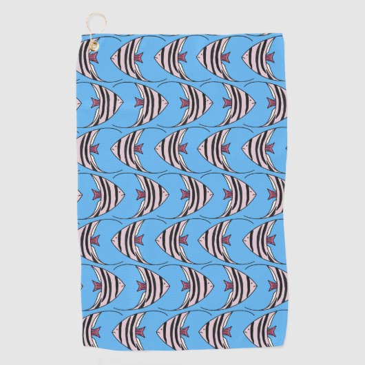 Serviette De Golf Motif de poisson bleu (Devant)