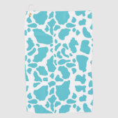 Serviette De Golf Motif de Poster de animal de points de vache bleu  (Devant)