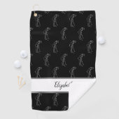 Serviette De Golf Motif de professionnelle de golf pour son nom noir (En situation)