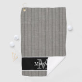 Serviette De Golf Motif de rayures grises Monogramme initial (En situation)
