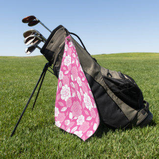 SERVIETTE DE GOLF MOTIF DE ROSE EN ROSE