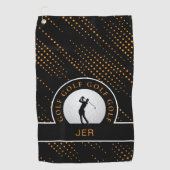 Serviette De Golf Motif de silhouette de Golfeur Homme Personnalisé (Devant)